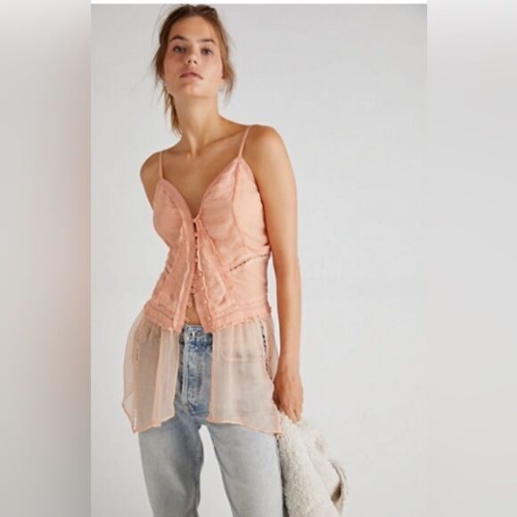 Free People Tops - NWT Free People 
Leah Chiffon Tunic size L
Retail $178